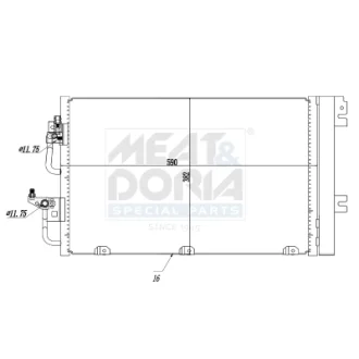 MEATDORIA OPEL Радіатор кондиціонера (конденсатор) з осушувачем Astra H, Zafira B MEAT&DORIA 991064