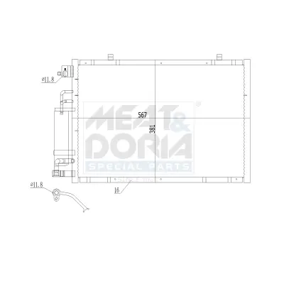 MEATDORIA FORD Радіатор кондиціонера (конденсатор) з осушувачем Fiesta VI 08- MEAT&DORIA 991293 (фото 1)