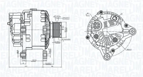 RENAULT Генератор CLIO IV 1.5 12-, MEGANE III 1.5 08- MAGNETI MARELLI 063739064010