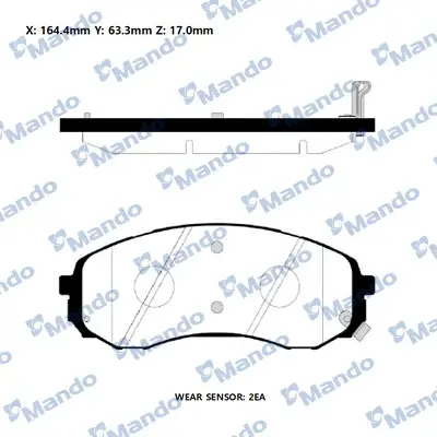 Колодки гальм. HYUNDAI/KIA H1 передн. (вир-во Mando) MANDO RMPH40NS (фото 1)