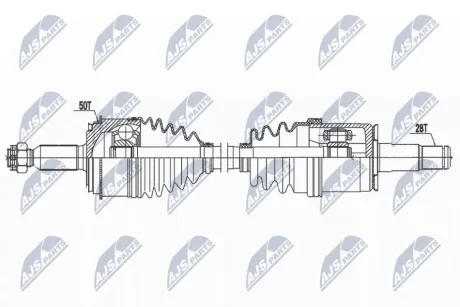 Приводний вал лівий MITSUBISHI PAJERO III (вир-во) NTY NPW-MS-079