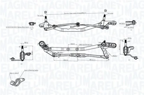 RENAULT Трапеція склоочисників (без двиг.) CLIO III 04- MAGNETI MARELLI 085570725010