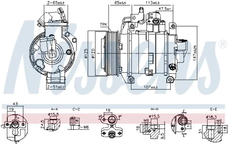 Компресор HONDA ACCORD (2009) 2.4 IVTEC NISSENS 891044