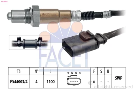 Датчик кислорода (лямбда-зонд) Audi A3 (14-), Golf VII (14-), Jetta VI (14-), Pa FACET 108503