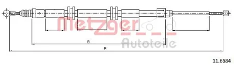 Трос ручного гальма METZGER 11.6684